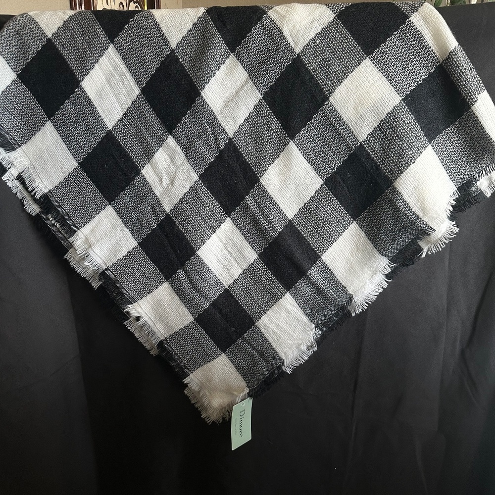 Dimore Xlarge black and white scarf